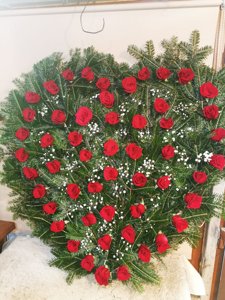 Coroana mortuara in forma de inima