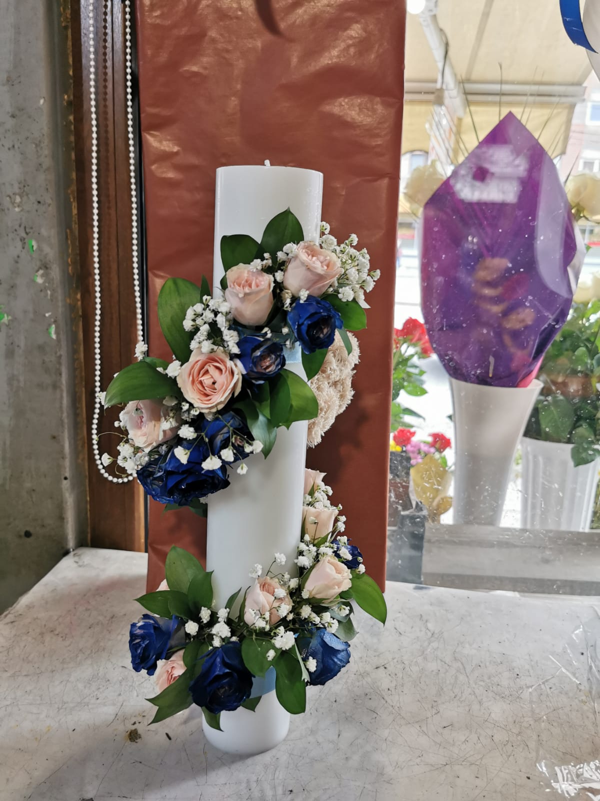 Lumanare de botez in spirala